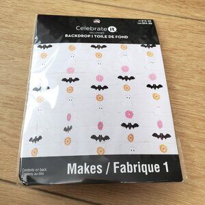 New Halloween Backdrop Ghost Bat Flowers Celebrate It 5-2.1 Yard Paper Garland